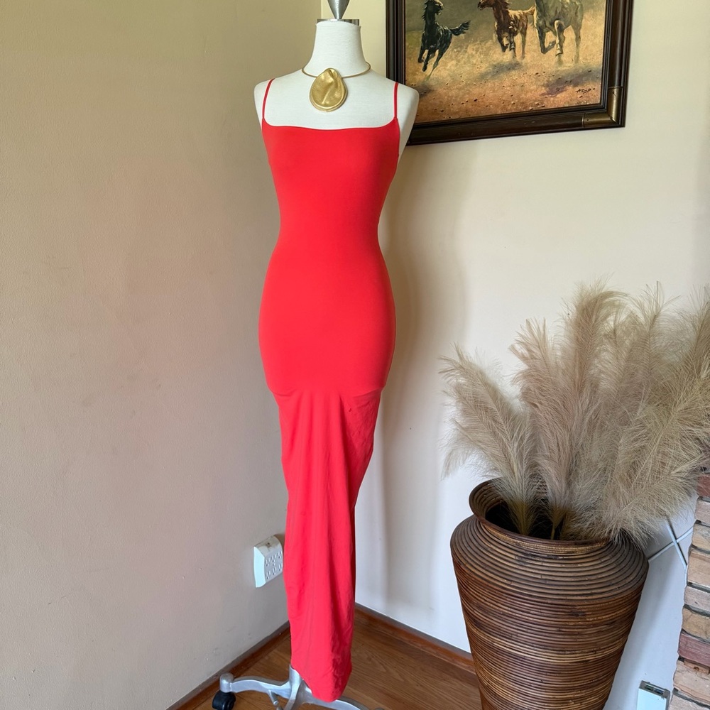 Skims Sleeveless Square-Neck Maxi Dress